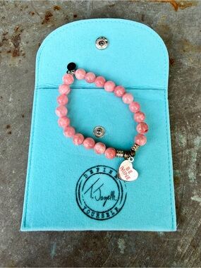 T Jazelle Be Mine Pink Beaded Stretch Bracelet